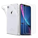 iLiebe Hülle iPhone XR + Schutzfolie iPhone XR Set, [1 Hülle+2 Schutzfolie] Schutzfolie Folie Glas...