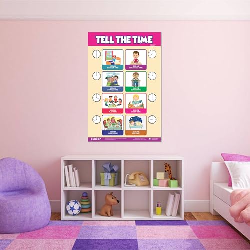 Image of ESCAPER Tell The Time Educational Charts for Kids Learning (11.5 x 17.5 inches), Study Material, Learning Books, Educational Posters
