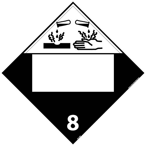 Plaque de signalisation corrosive 8 NMC DL12BR 27.3 cm danger chimique