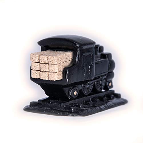 Incienso De Santa Fe – Black Steam Engine Natural Wood Incense Burner, Includes 20 Piñon Incense Bricks #TOP2