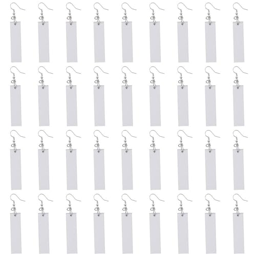Pendientes de sublimación en blanco personalizables: set rectangular de 36 piezas manuales 2