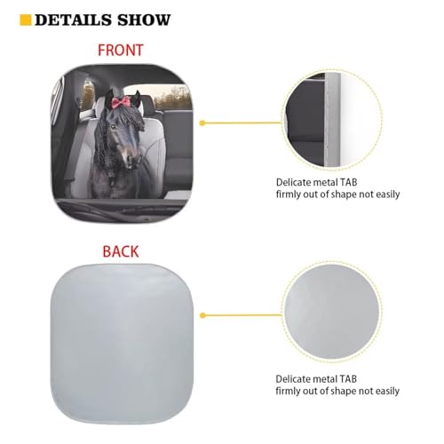 Image of Fashion Horse Print Sunshade Visor 2 PCS Car Windshield Sun Shade Easy Installation Foldable Automotive Interior Accessories for Sun Protection Sun Shade for UV Protection