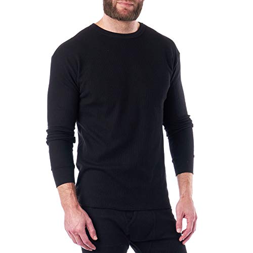 Image of Alpine Swiss Mens Thermal Long Sleeve Top Underwear Crew Neck Shirt Waffle Knit Henley Base Layer