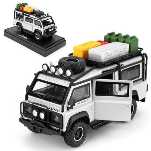 Image of FEXXA 1 /32 Compatible for Land Rover Van Model Car, Pull Back Diecast Collectible Car Toy with Sounds&Lights for Kids Boys Girls and Adults, Gift (Silver)