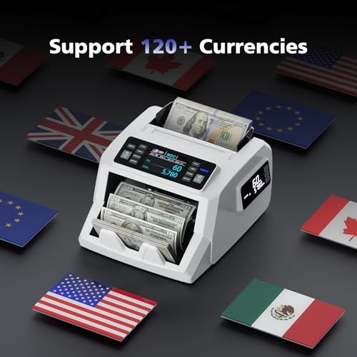 Image of N71 Money Counter Machine Mixed Denomination, Dual-Display Mixed Denomination Value Counting Machine with CIS /UV /MG /IR /DD Counterfeit Detection, Multi-Currency for Business & Retail, 3-Year Protection