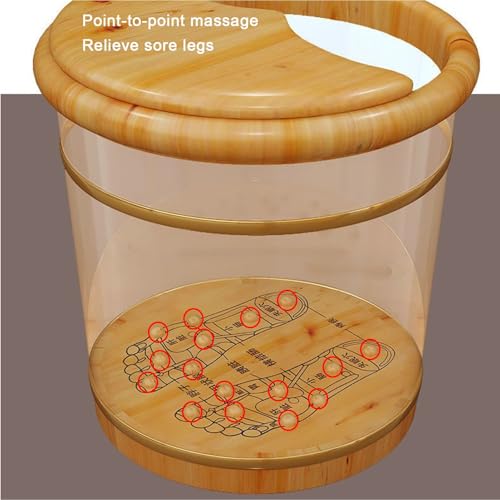 Balde de madera para spa de pies con cubierta miniatura 4