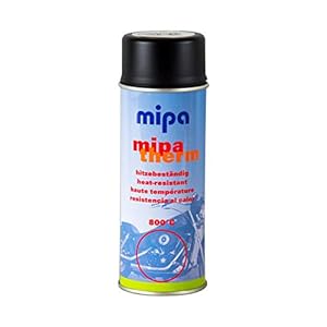 MIPA Mipatherm Spray Schwarz Matt hochhitzebeständiger Speziallack auf Silikonharzbasis 400 ml bis 800 °C