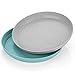 reer Growing talerz dziecięcy 2 sztuki, niebieski i szary, zrównoważone naczynia dla dzieci, zestaw 2-częściowy, niebieski i szary, ekologiczny surowiec, bez melaminy, wielokolorowy