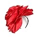 Gionforsy Flower Fascinators Hat Tea Party Hats for Women Rose Fascinators for Wedding (US, Alpha, One Size, Red)