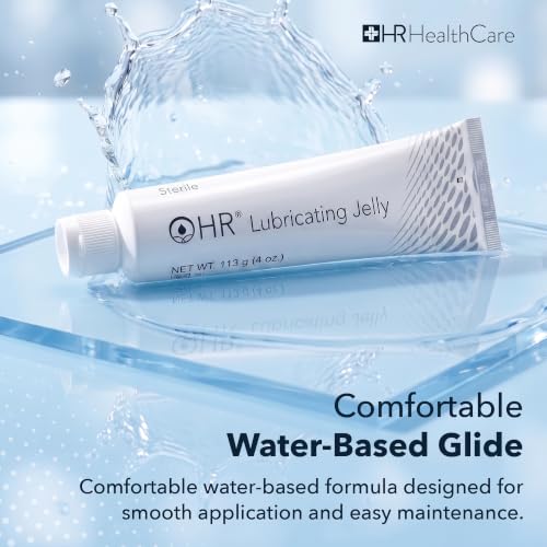 Image of HR Lubricating Jelly, Sterile, Medical & Home Use, 4 oz Tube | Water-Soluble | Non-Greasy | Non-Staining | Latex-Free | Clear & Odorless | for Catheter, Exam, Thermometer & Instruments