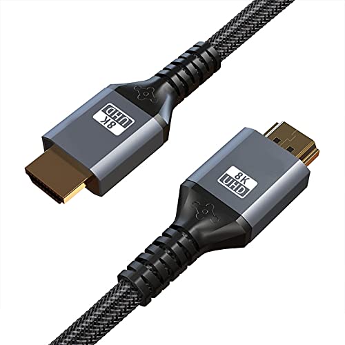 stoertuy Braided Adapter Cord, Data Sync Accessories 1/2/3Meters 8K HDMI-Compatible Nylon Braided Adapter Cord Projector Accessories 8k Hdmi-Compatible Cable Adapter for Monitors