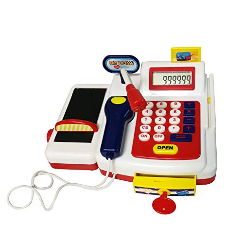 image for Yellow River Cash Register Toy for Kids, Cashier Toy Playset with Cash