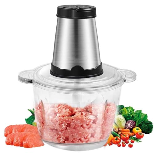 ZOLPINL Picadora de Carne de 2L/3L, procesadora de Alimentos eléctrica de Acero Inoxidable, licuadora, batidora para Cocina, Frutas, ajo, nueces, 3L
