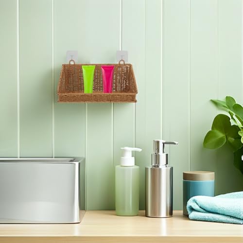 Cesta resistente humedad sin taladrar para azulejos de cocina y baño 8