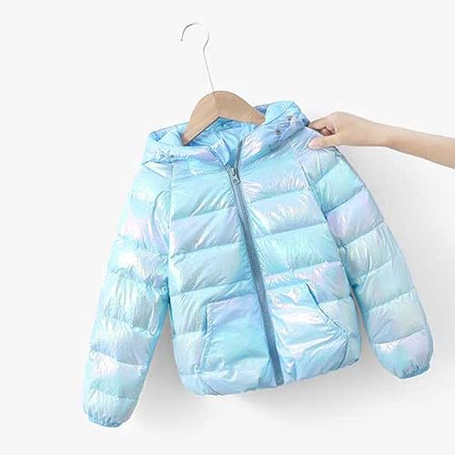 Kids Cute Snowsuit Boys/Girls Cotton Jacket Autumn/winter Solid Color Letter Printing Colorful Hooded (Blue, 3-4 Years)3