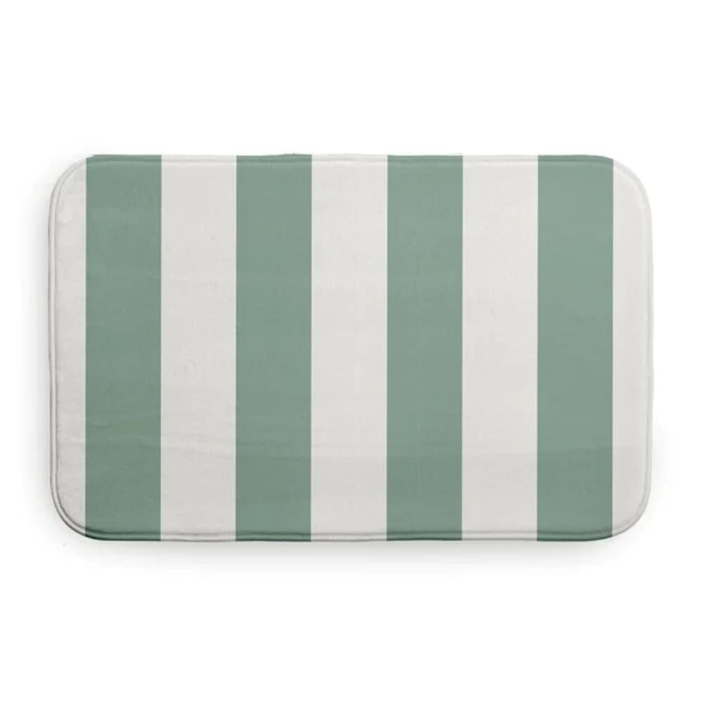 Modern 1 Piece Ultra Plush Bath Rugs for Bathroom Size 21 W x 34 L Non-Slip Backing Stripes