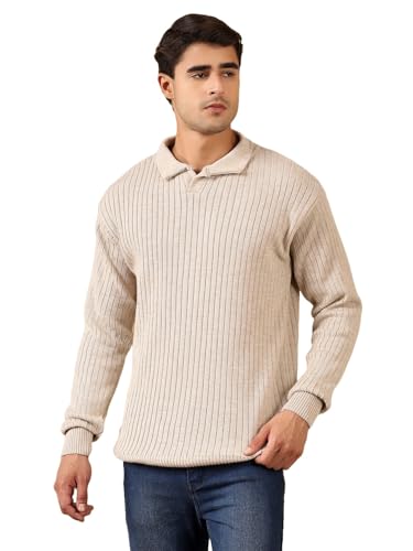 Image of Kvetoo Full Sleeve Winter Wear Woolen Collar Polo Sweater for Men