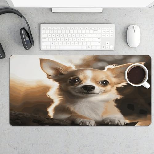 Cute Chihuahua Desk Mat Non-Slip Large Mouse Pad miniatura 5