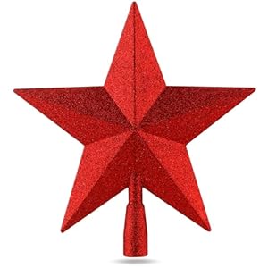 Étoile de Sapin de Noël - Pointe de Sapin de Noël Rouge Brillante (Occasion Très Bon)