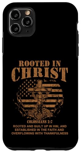 Rooted in Christ Shirt Christian Shirt for Men Cross Shirt �X�}�z�P�[�X iPhone 11 Pro Max �p