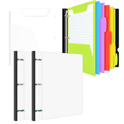 Cahier télescopique tout-en-un à 3 anneaux avec intercalaires plastique et double papier INFUN