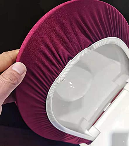 Madeals Toilet Lid Cover and Toilet Tank Lid Cover Fabric Cover for A Lid Toilet Tank Burgundy - Thumbnail 2