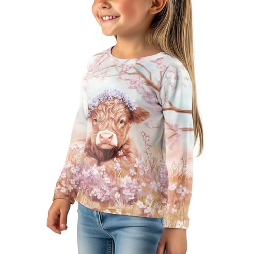 Image of Uourmeti Girls Graphic Tees Long Sleeve T Shirts for Teens Casual Tshirts Junior Sportswear Fall Tops