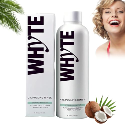 Enjuague Bucal Con Aceite De Menta Verde, Enjuague Bucal Whyte Con Aceite De Coco Prensado En Frío, Potente Menta Piperita De Coco, Limpieza Profunda, Suave Pero Efectiva. (1 unidad)