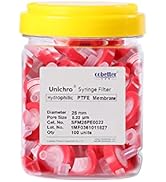 COBETTER 100 Pack Syringe Filter PTFE hydrophilic Lab Filters 0.22μm Pore Size 25mm Diameter Filt...
