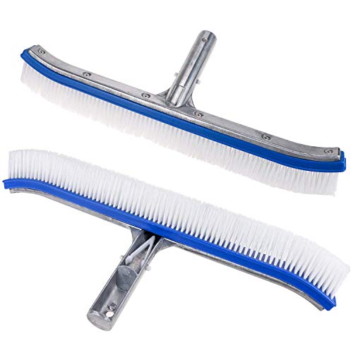 Homga Swimming Pool Brush, 18" Pool Brush,Nylon Algae Pool Brush Designed for Cleans Walls, Tiles & Floors Effortlessly