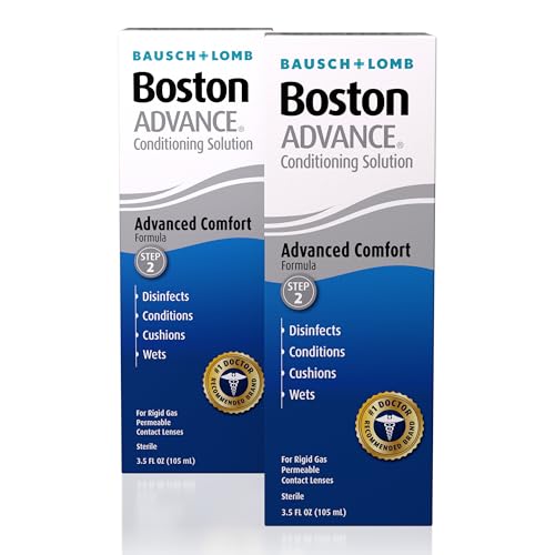 Boston Advance Conditioning Solution, Conditions & Wets Rigid Gas Permeable (RGP) Lens for Comfortable Wear, 3.5 Fl Oz (Pack of 2)