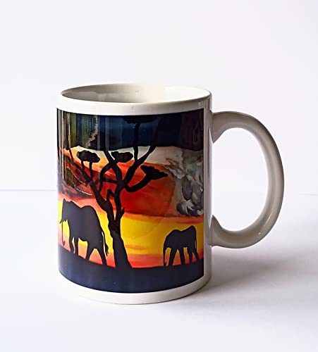 Générique Mug Afrique en céramique, Art, cadeau personnalisé fait main
