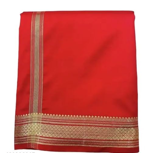 Image of Traditional Fancy Men's Silk Dhoti with Paithani Zari Border, 4 Meter