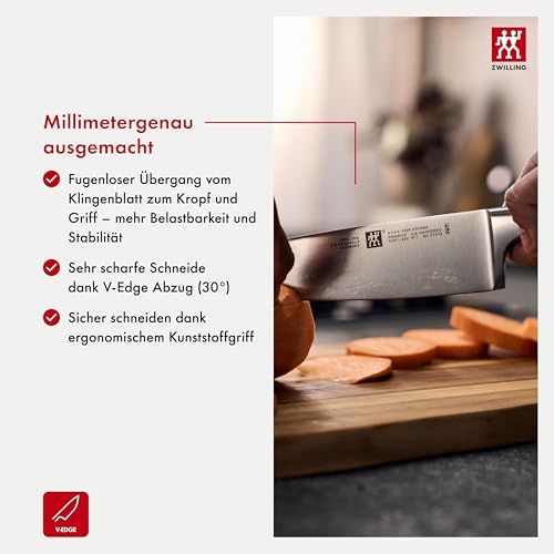 ZWILLING VIER STERNE Kochmesser 20 cm, Rostfreier Spezialstahl, Ergonomischer Kunststoff-Griff, Made...
