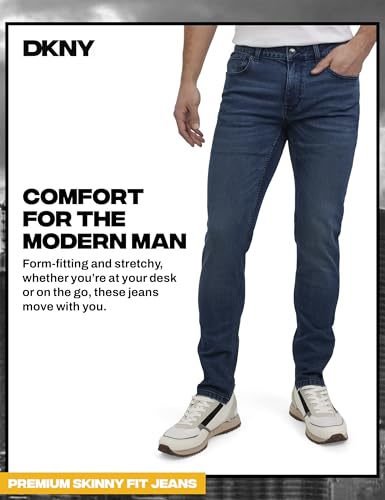 Image of DKNY Men's Skinny Jeans - Premium Soft Stretch Denim Pants | Skinny Fit Jeans for Men