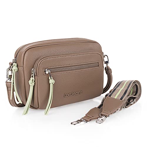 Lois - Bolso Bandolera Mujer - Bolso Mujer Pequeño. Bolso Mujer - Bolso Mujer Bandolera de Uso Diario - Bolso Taupe Mujer