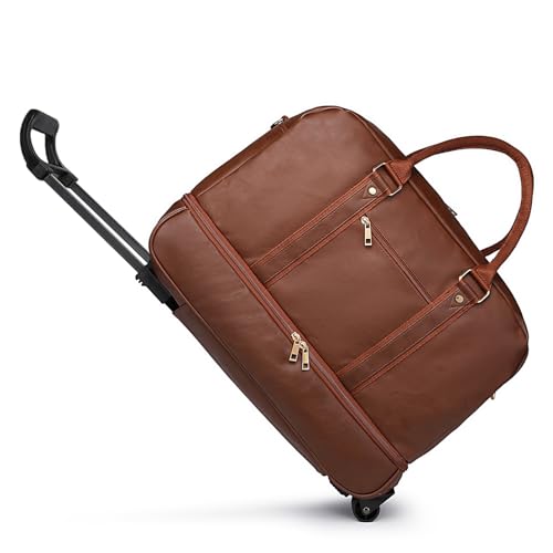 seyfocnia Rolling Duffle Bag with Wheels, Duffle Bag for Travel Women Carry On Luggage Wheeled Overnight Weekender Bag Men