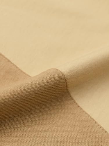 Image of The Souled Store Wanderlust Men and Boys Drawstring Waist Beige and Cream Color-Block Fleece Relaxed Fit Lightweight Embroidered Joggers
