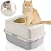 Smart Paws Covered Litter Box for Cats – Enclosed Design with Odor Control, No Mess, Easy Clean, Large Size for Multiple Cats