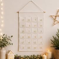 minimutz Adventskalender Kinder Stoff, Weihnachtskalender Wand groß mit goldenen Zahlen, 24 Türchen zum selber befüllen (Zahlen Gold, Ohne Name) – Ansicht 6