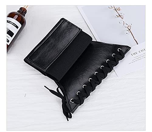 1PCS Women Corset Belt Elastic Lace-up Waist Belt Tied Waspie Waist Belt Dress Girdle for Halloween Costume Daily Wear (Black)2