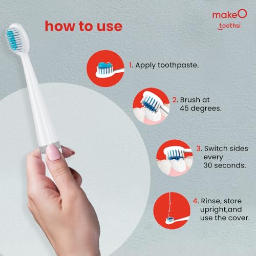 Image of Toothsi Electro Sonic Electric Toothbrush | Smart Electric Toothbrush for Men & Women | with 6 Modes & 5 Brush Heads | IPX 7 Waterproof | Rechargeable | Oral Care (Blue, i5)