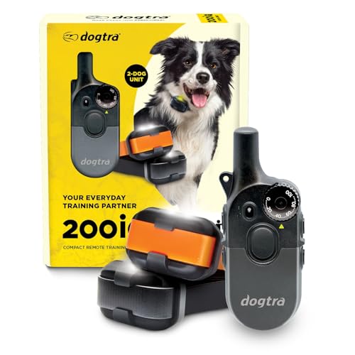Dogtra 200iQ 2-Dog Remote Training E Collar – 100 Levels, Tone, Vibration, 1/2 Mile Range – Compact, Waterproof, One-Handed Control for Dogs 10 lbs+ – Lightweight System for Daily Obedience Training