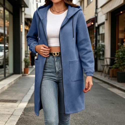 Hooded Long Sweatshirts for Women Longsleeve Oversized Hoodie Sherpa Jacket - image 3