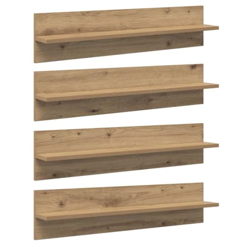 Étagère murale en chêne lot de 4 pour habiller un mur vide et optimiser le rangement