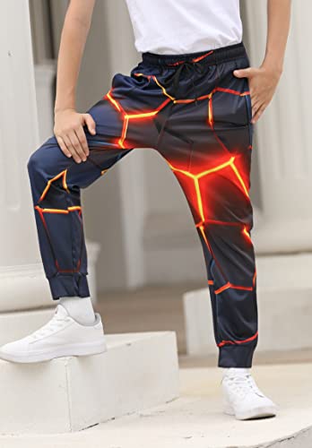 Unicomidea Boys And Girls Pants Cool 3D Printed Glowing Geometry Sweatpants Bottoms Junior Kids Athletic Jogger Pants With Pockets For Gym Sports Training 8-9 Years'' #TOP1