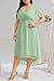 Pinup Fashion Women's Sage Green Dress Plus Size Bridesmaid Wedding Guest Chiffon Semi Formal V Neck High Low A Line Dresses
