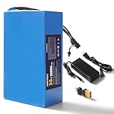 XIMUREN 36V Battery 20Ah Ebike Battery 36V Lithium Battery 20Ah Electric with 2A Charger, T-Plug to XT60 Connector and 40A BMS for 250-1000W Electric Bicycles Motor and Scooter
