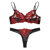 🦕 [Top Design] - Schnapp-Dessous-Bodysuit mit Stretch-Spitzenstoff aus Blumenmuster, wunderschönem, überbackenem Besatz, doppelter Schicht über der Brust mit ausgezogenem Spitzendekor, schlankem Bodycon-Stil, der Ihre Kurve zur Geltung bringt, und verstellbaren, kreuz und quer verlaufenden Trägern ermöglicht eine perfekte Passform.