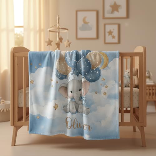 Image of Personalized Baby Blanket for Boys Girls, Custom Name Blanket with Name, Printed in USA, Soft Blankets for Newborn, Customized Gifts for Baby Shower Birthday Christmas, Ship Next Day